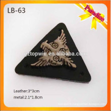 LB63 Metal label patch china jeans leather metal labels jeans leather patch